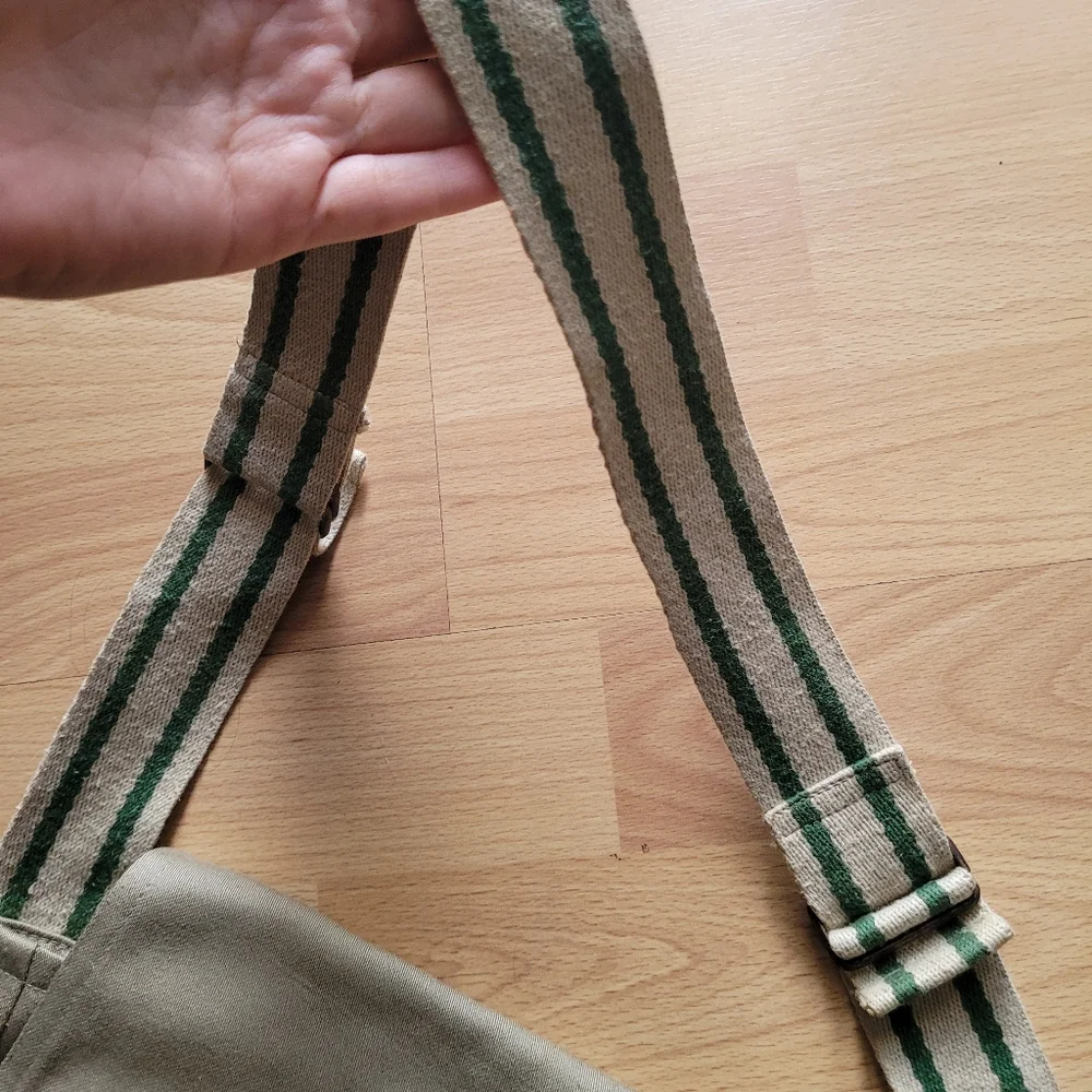 Khaki Canvas Messenger Safari Bag